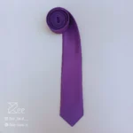 کراوات ساده ساتن مجلسی، کراوات رسمی به رنگ بنفش، دوخته شده با دست