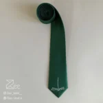 کراوات مجلسی ساتن، کراوات رسمی به رنگ سبز و با طرح سنجاقک، گلدوزی‌شده با دست