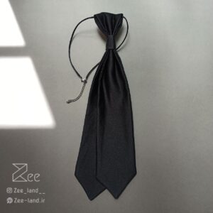 کراوات زنانه ساده مجلسی ساتن، کراوات رسمی گره آماده به رنگ مشکی