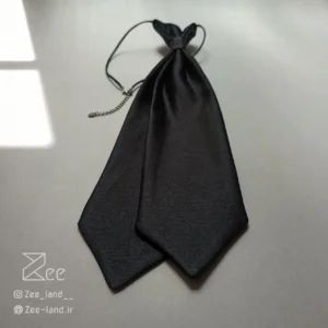 جزئیات کراوات زنانه ساده مجلسی ساتن، کراوات رسمی گره آماده به رنگ مشکی